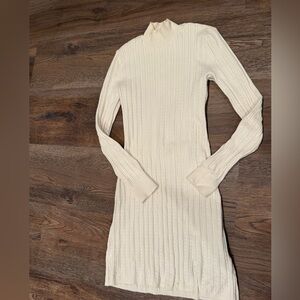 Abercrombie & Fitch Cream Cable Knit Dress